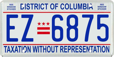 DC license plate EZ6875