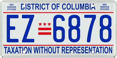 DC license plate EZ6878