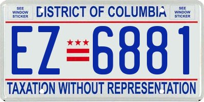 DC license plate EZ6881