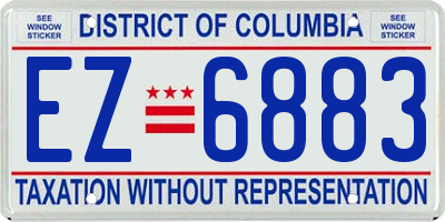 DC license plate EZ6883