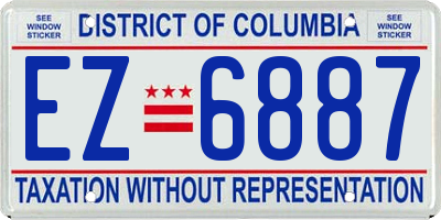 DC license plate EZ6887