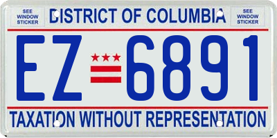 DC license plate EZ6891