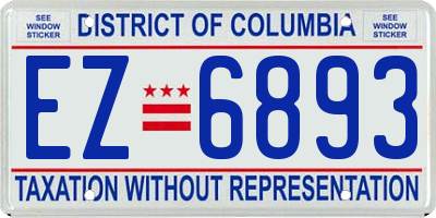 DC license plate EZ6893