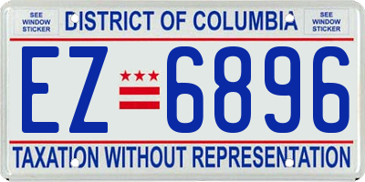 DC license plate EZ6896