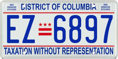 DC license plate EZ6897