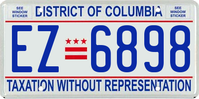 DC license plate EZ6898