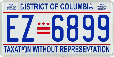 DC license plate EZ6899