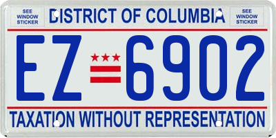 DC license plate EZ6902