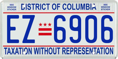 DC license plate EZ6906