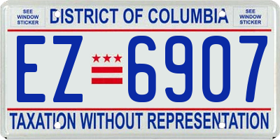 DC license plate EZ6907