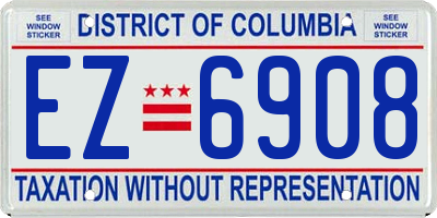 DC license plate EZ6908