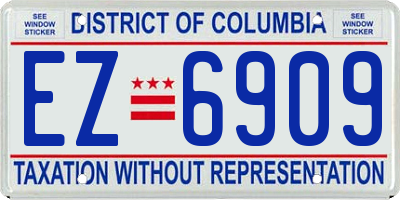 DC license plate EZ6909