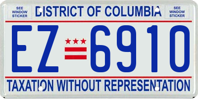 DC license plate EZ6910