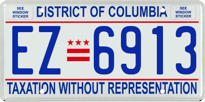 DC license plate EZ6913