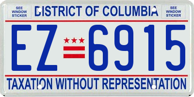 DC license plate EZ6915