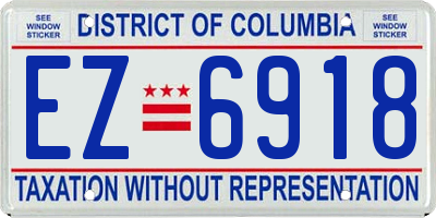 DC license plate EZ6918