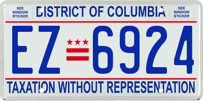 DC license plate EZ6924