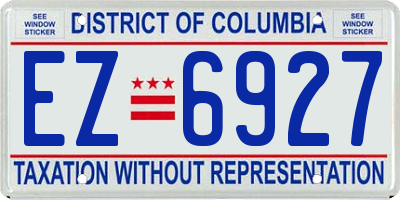 DC license plate EZ6927