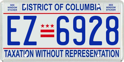 DC license plate EZ6928