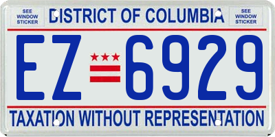 DC license plate EZ6929