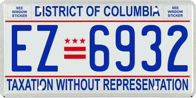 DC license plate EZ6932