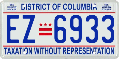 DC license plate EZ6933