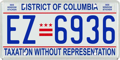 DC license plate EZ6936