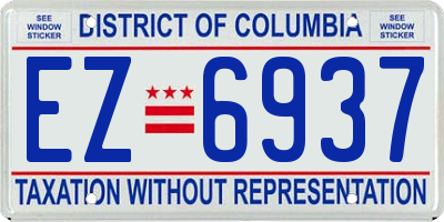 DC license plate EZ6937