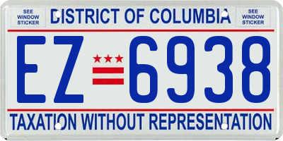 DC license plate EZ6938