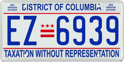 DC license plate EZ6939