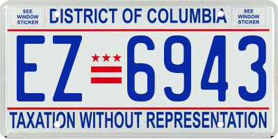 DC license plate EZ6943