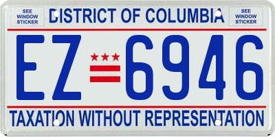 DC license plate EZ6946