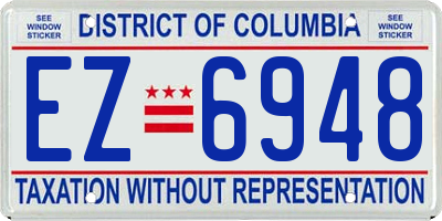 DC license plate EZ6948