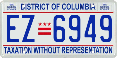 DC license plate EZ6949