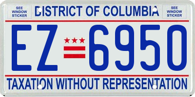 DC license plate EZ6950