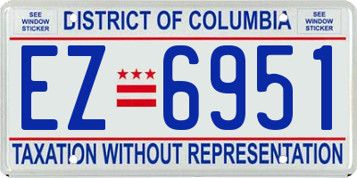 DC license plate EZ6951