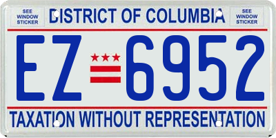 DC license plate EZ6952