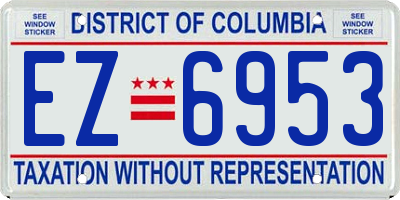 DC license plate EZ6953