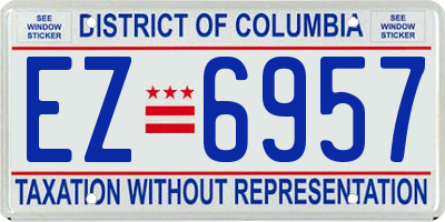 DC license plate EZ6957