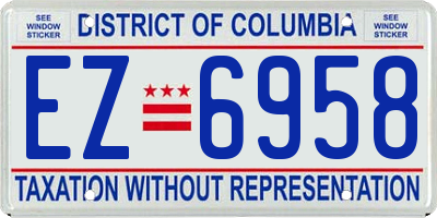 DC license plate EZ6958