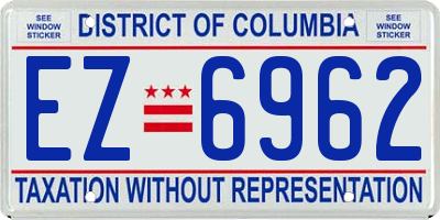 DC license plate EZ6962