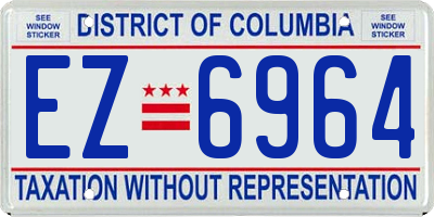 DC license plate EZ6964