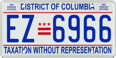 DC license plate EZ6966