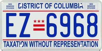 DC license plate EZ6968