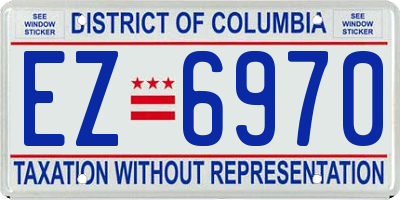 DC license plate EZ6970