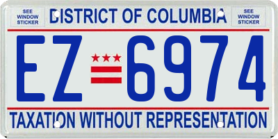 DC license plate EZ6974