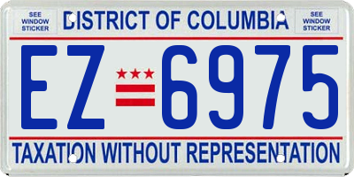 DC license plate EZ6975