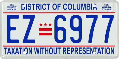 DC license plate EZ6977