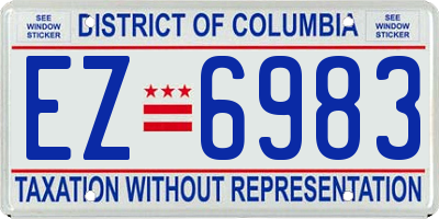 DC license plate EZ6983