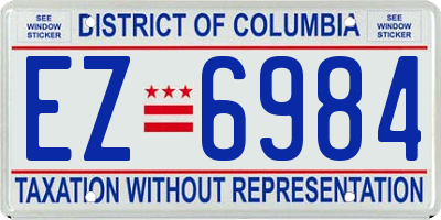 DC license plate EZ6984